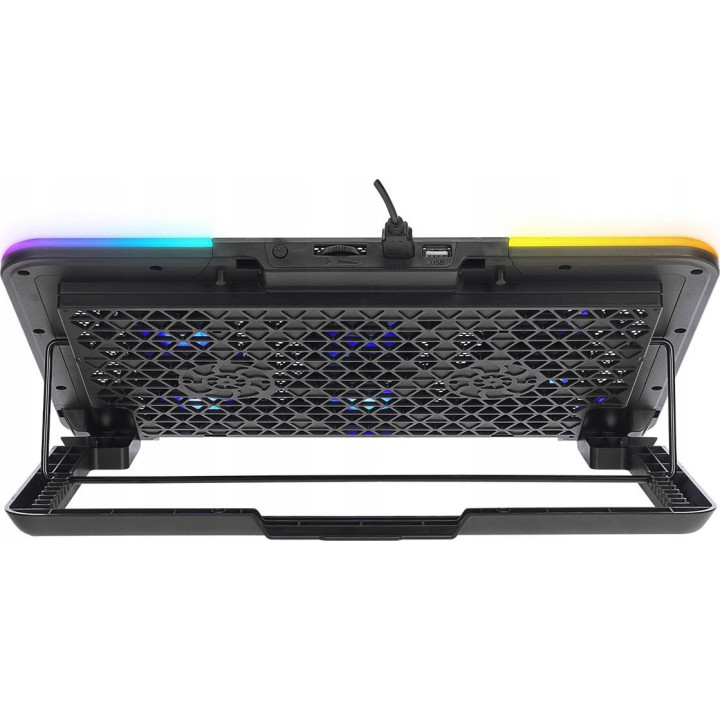 Rampage Sixpower R9 - Podstawka chłodząca pod laptop 15,6", RGB, regulowana