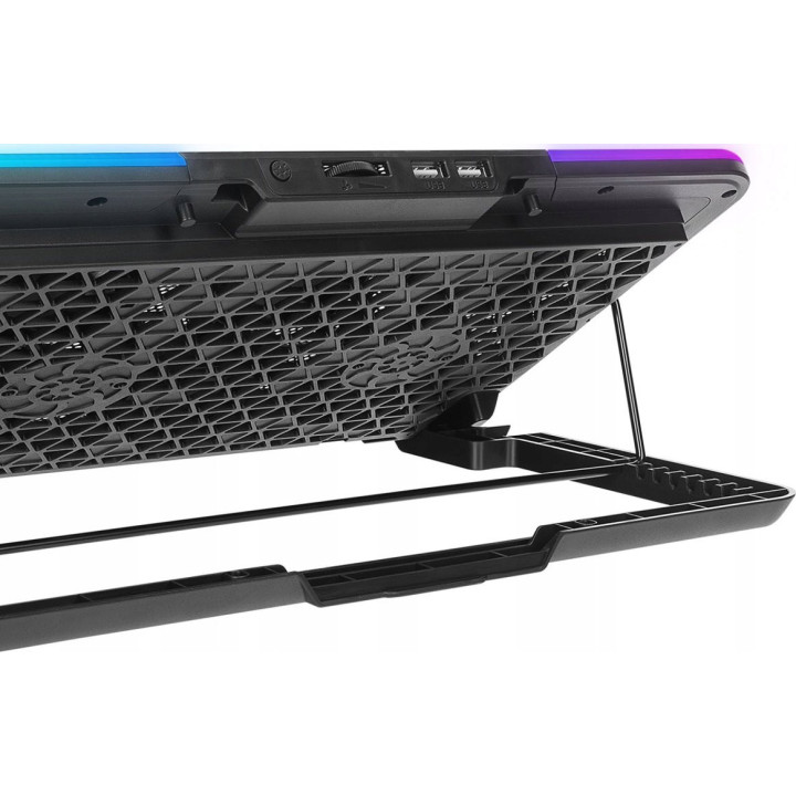 Rampage Sixpower R9 - Podstawka chłodząca pod laptop 15,6", RGB, regulowana