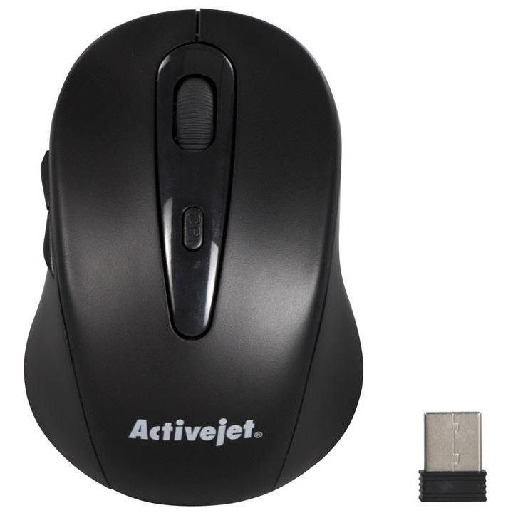 Mysz Activejet bezprzewodowa USB AMY-213 (optyczna; 1600 DPI; kolor czarny)