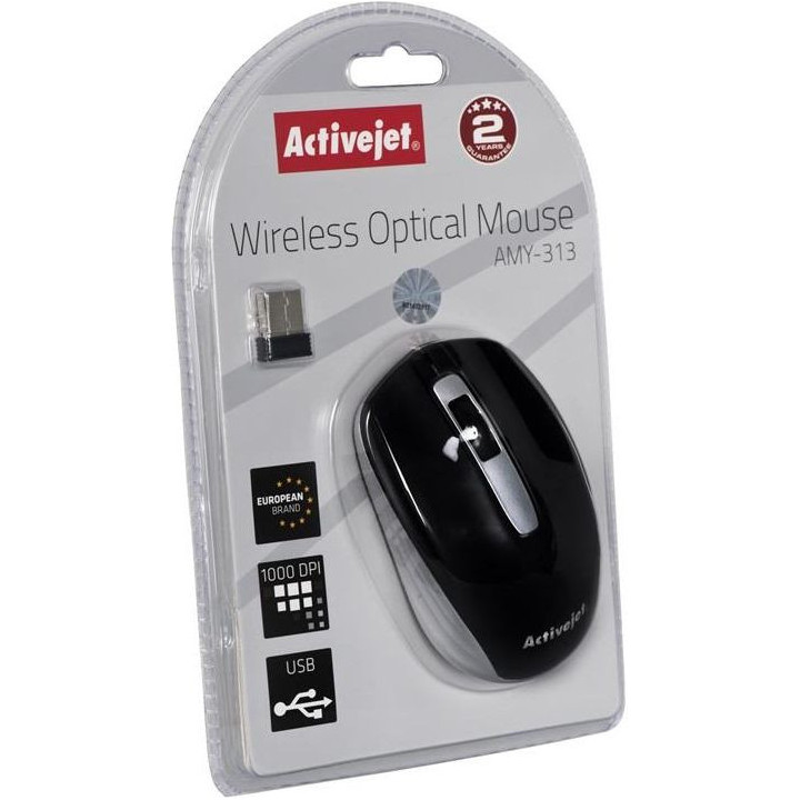 Mysz Activejet AMY-313 (optyczna; 1200 DPI; kolor czarny)