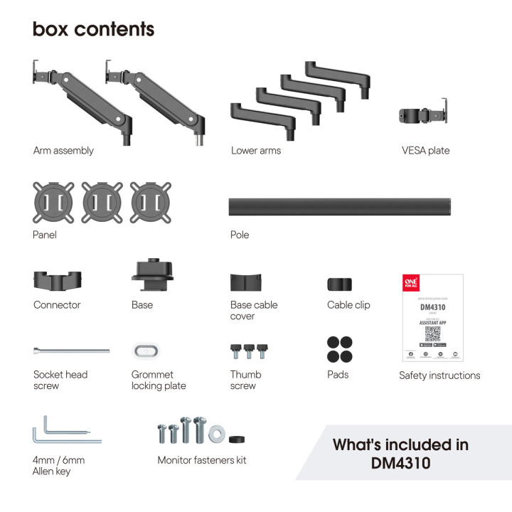 One For All DM4310 Uniwersalny uchwyt do monitorów ARM, SMART, TRIPLE, czarny, 3x 13''-35'' 10kg