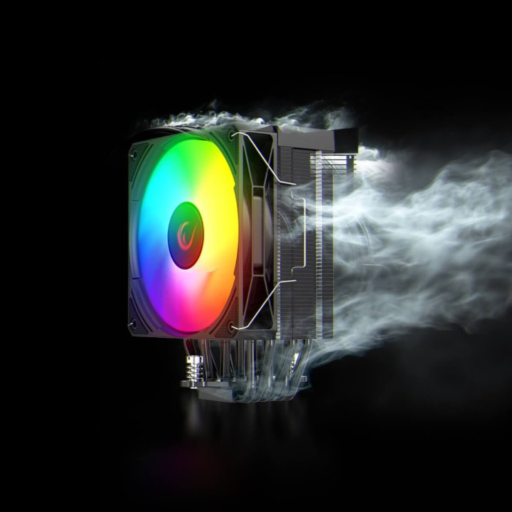 Rampage Octagon C70 Chłodzenie procesora LGA1700/AM5 LCD wentylator infinity 120mm ARGB czarny