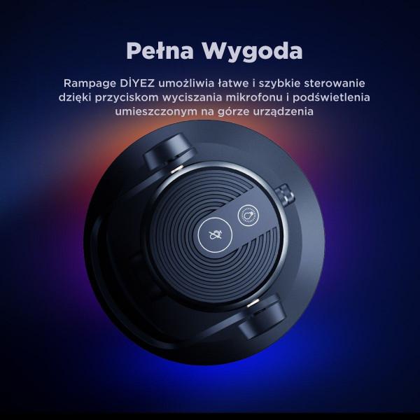 Rampage Diyez Mikrofon gamingowy dotykowy RGB USB-C czarny