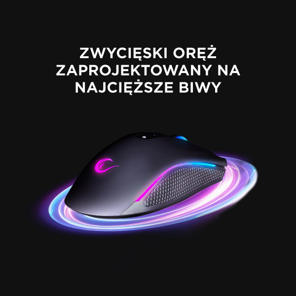 Rampage SMX-R44V2 gamingowa 12800 DPI RGB LED 1K Hz HUANO Makro czarna