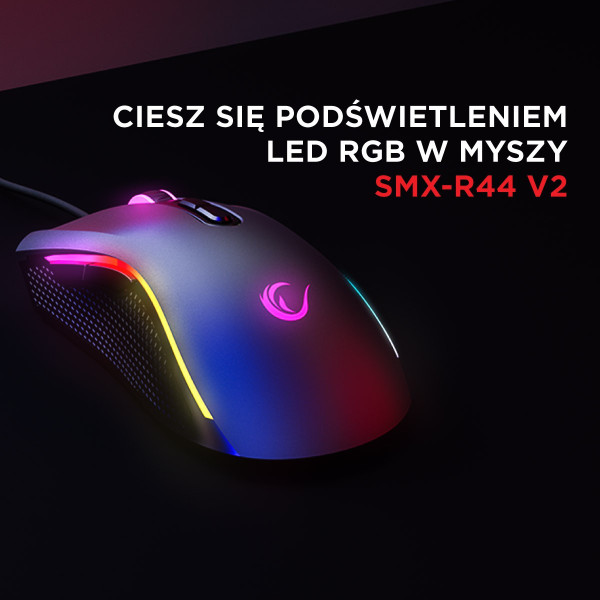 Rampage SMX-R44V2 gamingowa 12800 DPI RGB LED 1K Hz HUANO Makro czarna