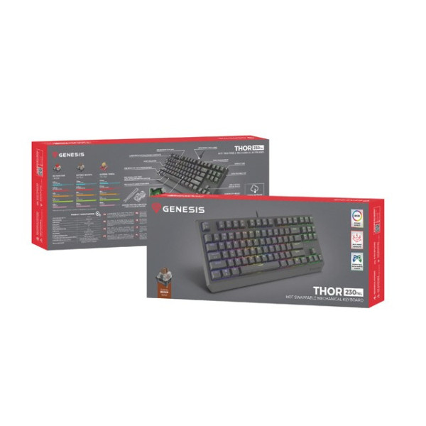 Genesis Thor 230 TKL czarna RGB Outemu Brown