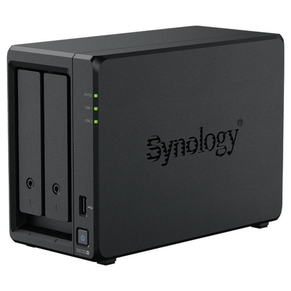 Synology DS725+ | 2-zatokowy serwer NAS, AMD Ryzen, 4GB RAM, 2.5GbE i 1GbE RJ-45, 2x M.2 NVMe, Tower
