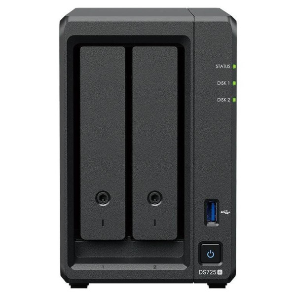 Synology DS725+ | 2-zatokowy serwer NAS, AMD Ryzen, 4GB RAM, 2.5GbE i 1GbE RJ-45, 2x M.2 NVMe, Tower