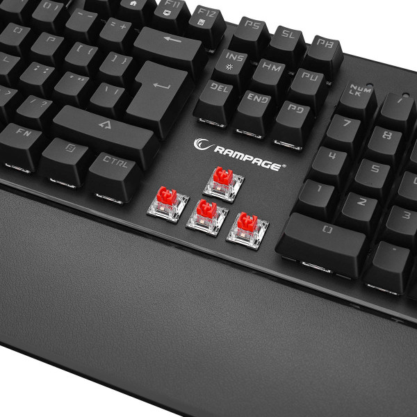 Rampage klawiatura mechaniczna KB-R86 UMBRA Red Switch Czarna