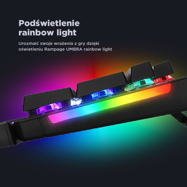 Rampage klawiatura mechaniczna KB-R86 UMBRA Red Switch Czarna