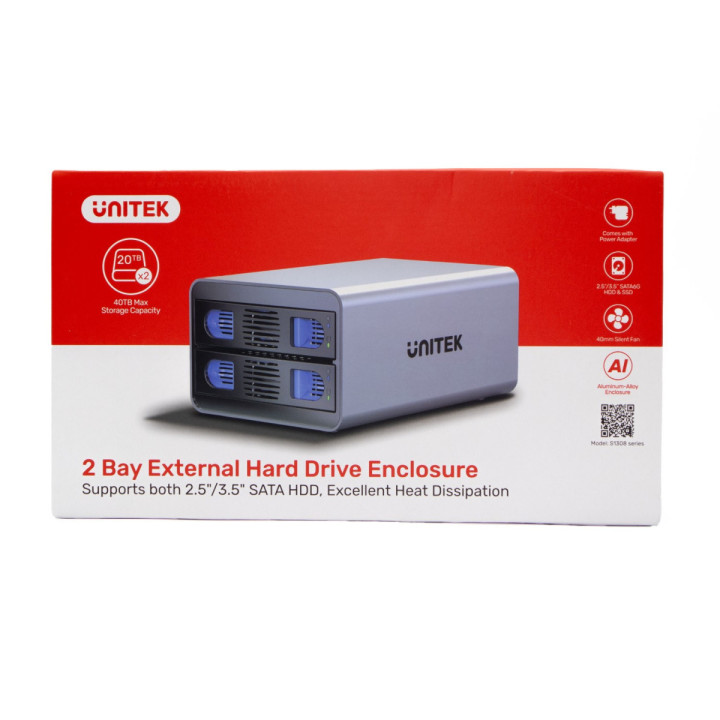 Unitek Obudowa RAID do dysku SATA 2.5"/3.5" 4 tryby 40TB USB C 10Gb/s