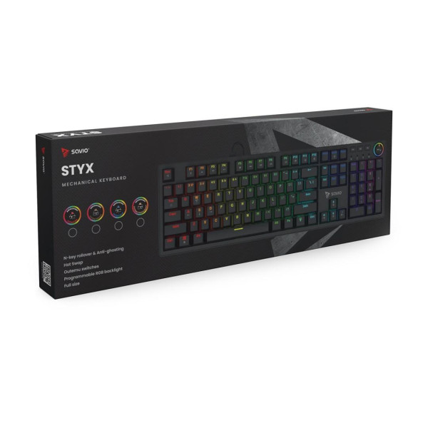 SAVIO KLAWIATURA MECHANICZNA STYX OUTEMU BLUE  HOT SWAP  RGB