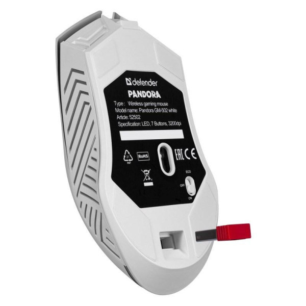DEFENDER MYSZ BEZPRZEWODOWA PANDORA GM-502 RF 3200DPI 7P BIAŁA 52502