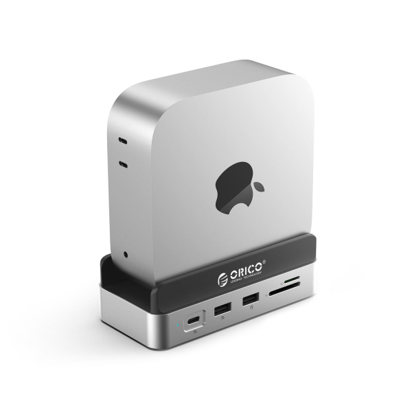 Orico Stacja dokująca do MacMini, USB-C 10 Gbps, z obudową M.2 NVMe, pionowa, metalowa