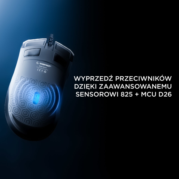 Rampage SMX-R44V2 gamingowa 12800 DPI RGB LED 1K Hz HUANO Makro biała