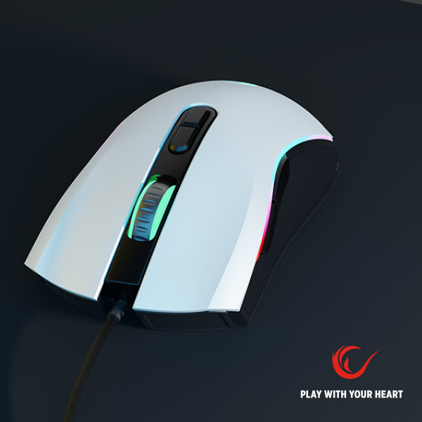 Rampage SMX-R44V2 gamingowa 12800 DPI RGB LED 1K Hz HUANO Makro biała