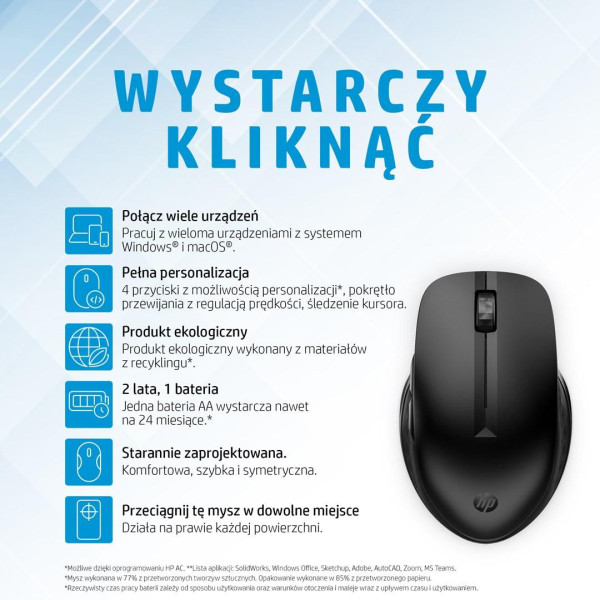Mysz optyczna bezprzewodowa HP 435 Multi-Device Wireless Mouse 3B4Q5UT