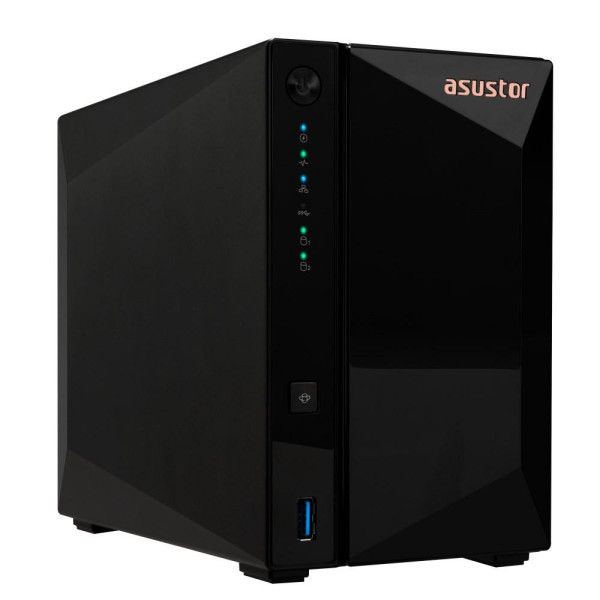 NAS Asustor AS3302T v2; Tower; 2x (3.5  SATA HDD/ 2.5  SSD); Realtek RTD1619B  2GB DDR4  1x 2.5GbE  3x USB 3.2