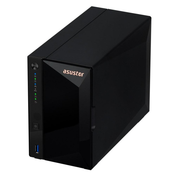 NAS Asustor AS3302T v2; Tower; 2x (3.5  SATA HDD/ 2.5  SSD); Realtek RTD1619B  2GB DDR4  1x 2.5GbE  3x USB 3.2