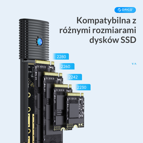 Orico Obudowa dysku M.2 NVMe/SATA 10Gbps czarna
