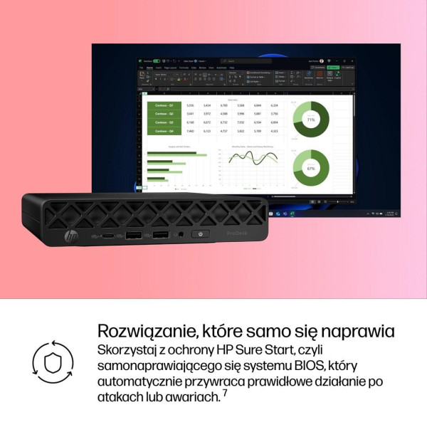 Komputer HP ProDesk 4 Mini G1i BY7D0ET Ultra 5 225T 16GB 512SSD W11Pro