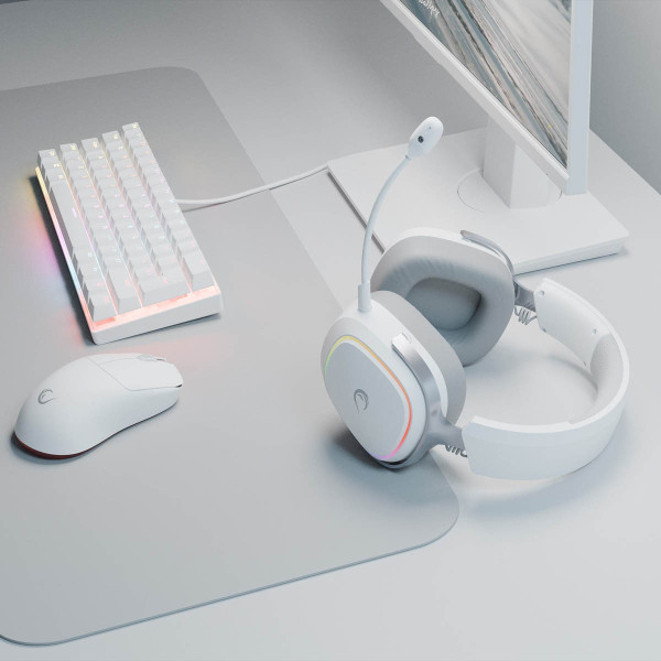 Słuchawki - Rampage RETSU BT 2.4G RGB białe