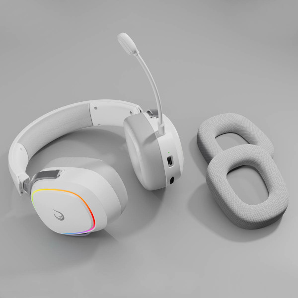 Słuchawki - Rampage RETSU BT 2.4G RGB białe