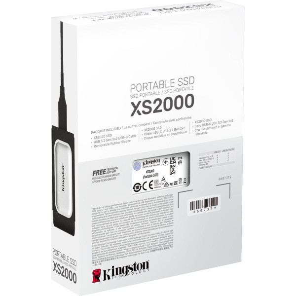 Dysk zewnętrzny SSD Kingston XS2000 (1TB; USB 3.2; srebrny; SXS2000/1000G)