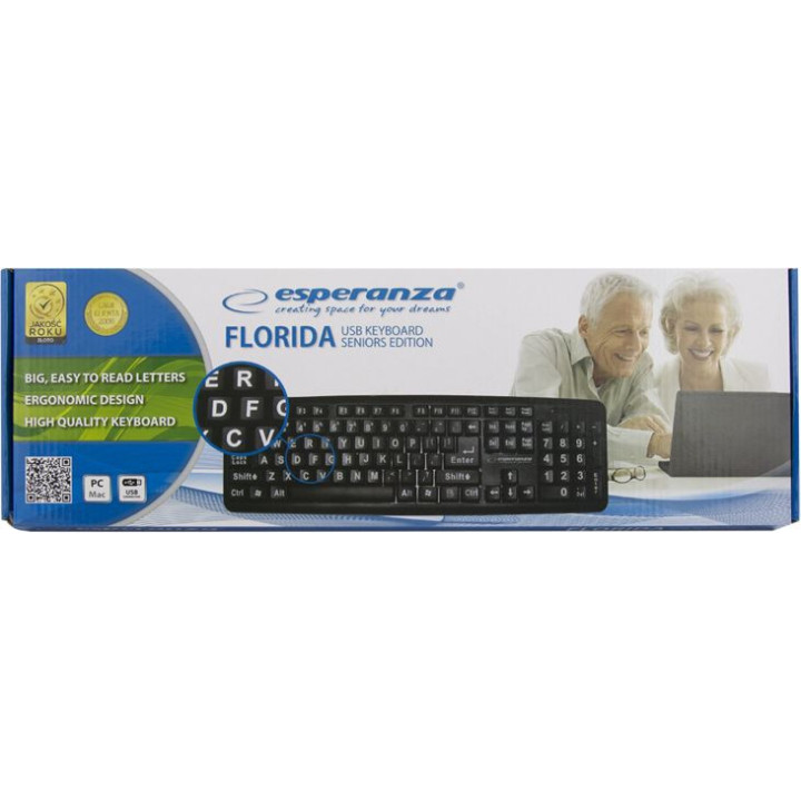 Klawiatura Esperanza Florida EK129 (USB 2.0; (US); kolor czarny)
