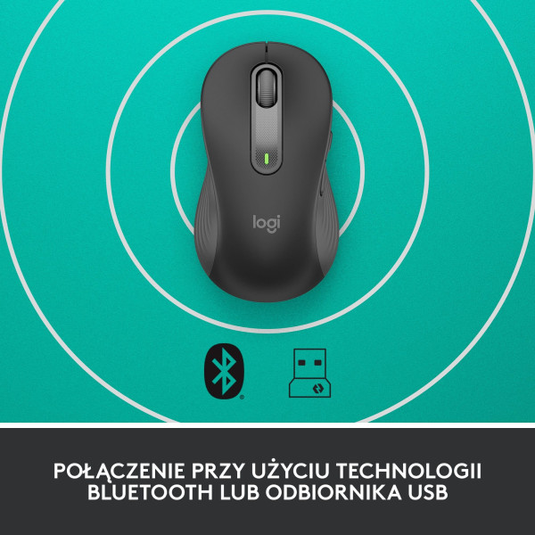 Mysz bezprzewodowa Logitech Signature M650 L dla leworęcznych grafitowa 910-006239