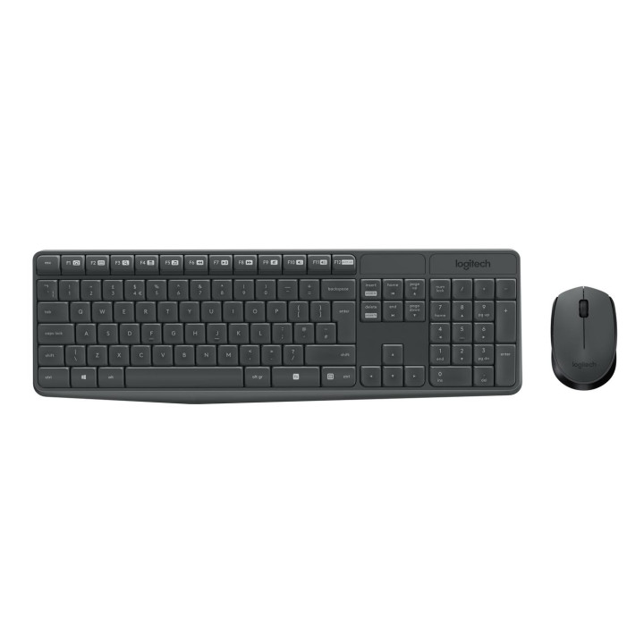 Zestaw klawiatura + mysz membranowa Logitech MK235 920-007931 (USB 3.0; kolor szary; optyczna)