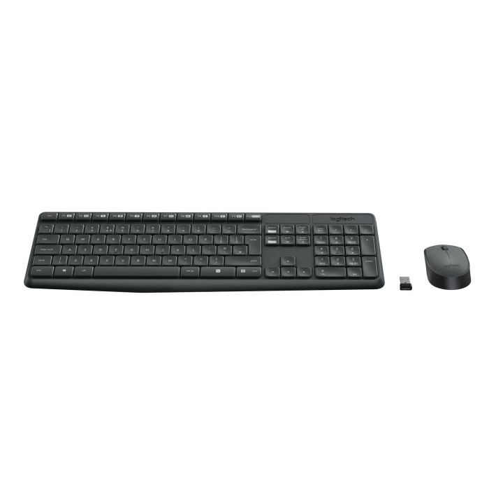 Zestaw klawiatura + mysz membranowa Logitech MK235 920-007931 (USB 3.0; kolor szary; optyczna)