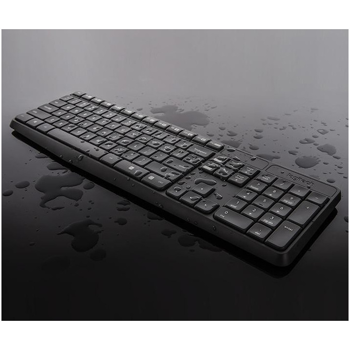 Zestaw klawiatura + mysz membranowa Logitech MK235 920-007931 (USB 3.0; kolor szary; optyczna)