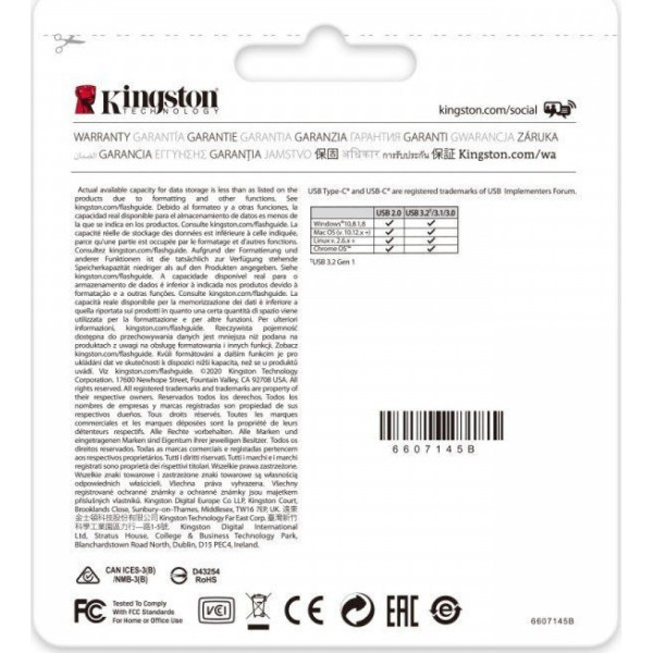 Kingston DataTraveler 70 256GB USB 3.2 Gen 1 Type-C