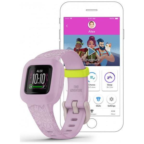 Garmin vivofit jr. 3 Różowe kwiaty - regulowana opaska