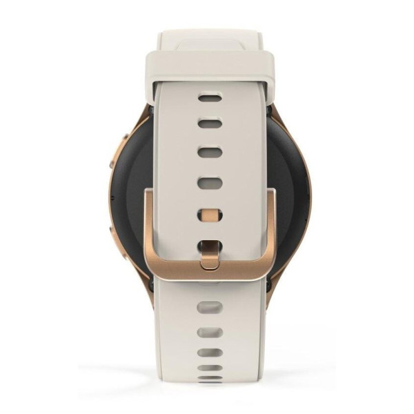 Hama Smartwatch 8900, GPS, AMOLED 1.3, złota koperta, beżowy pasek silikonowy