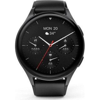 Hama Smartwatch 8900, GPS, AMOLED 1.43, czarna koperta, czarny pasek silikonowy