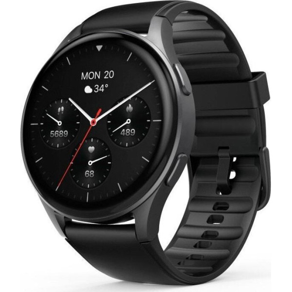 Hama Smartwatch 8900, GPS, AMOLED 1.43, czarna koperta, czarny pasek silikonowy