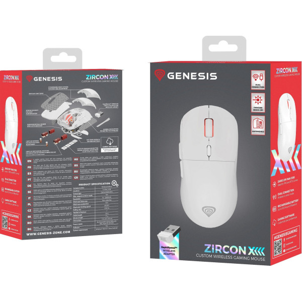 Genesis Zircon XIII Custom Wireless RGB biała