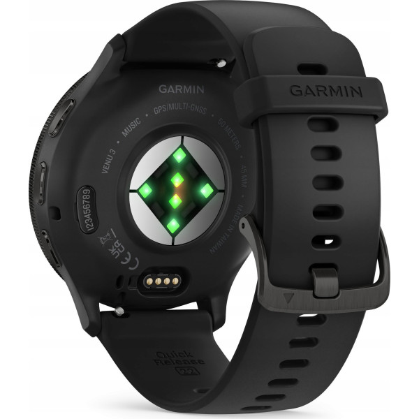 Garmin Venu 3 z czujnikiem tętna HRM Elevate Ox (grafitowa ramka / czarna koperta / czarny pasek)