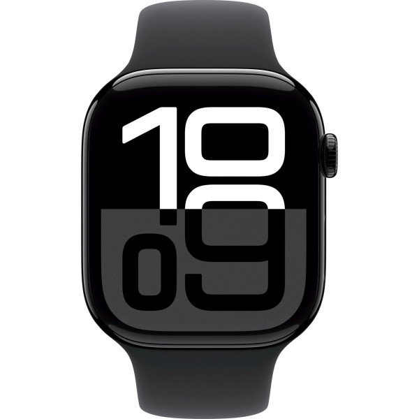 Apple Watch Series 10 GPS 46mm Jet Black Aluminium Case with Black Sport Band - S/M