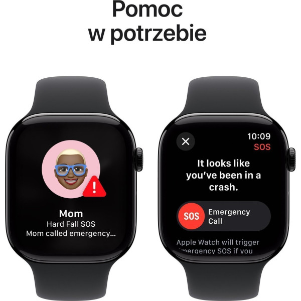 Apple Watch Series 10 GPS 46mm Jet Black Aluminium Case with Black Sport Band - S/M