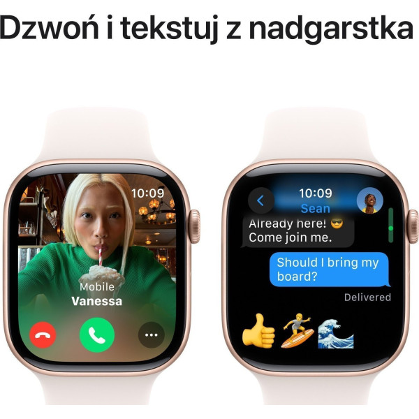 Apple Watch Series 10 GPS 46mm Rose Gold Aluminium Case | Light Blush Sport Band - S/M