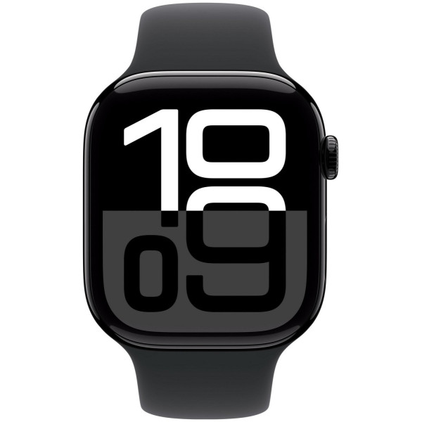 Apple Watch Series 10 GPS 46mm Jet Black Aluminium Case with Black Sport Band - M/L