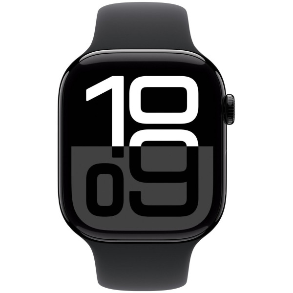 Apple Watch Series 10 GPS 42mm Jet Black Aluminium Case with Black Sport Band - S/M