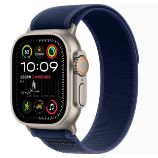 Apple Watch Ultra 2 GPS + Cellular 49mm Natural Titanium Case with Blue Trail Loop - S/M