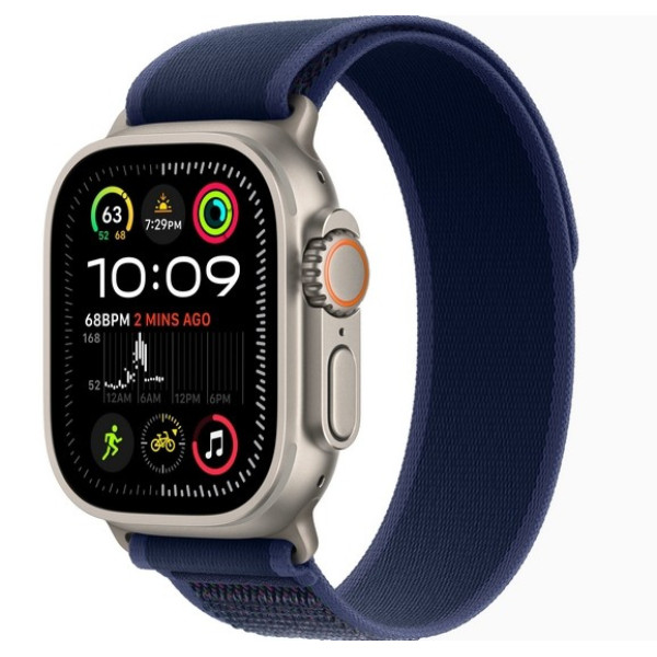 Apple Watch Ultra 2 GPS + Cellular 49mm Natural Titanium Case with Blue Trail Loop - S/M