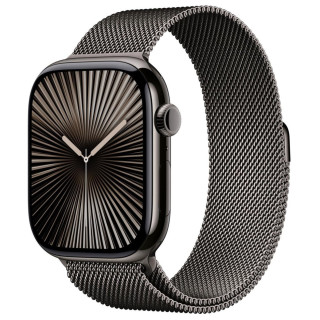 Apple Watch Series 10 GPS + Cellular 46mm Slate Titanium Case | Slate Milanese Loop - M/L