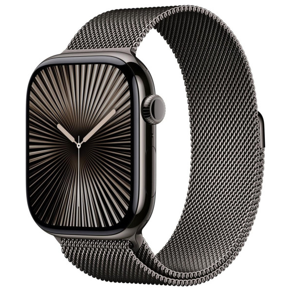 Apple Watch Series 10 GPS + Cellular 46mm Slate Titanium Case | Slate Milanese Loop - M/L
