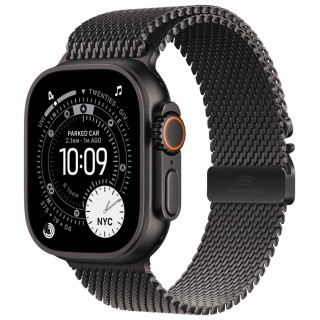 Apple Watch Ultra 3 GPS + Cellular 49mm Black Titanium Case | Black Titanium Milanese Loop - M